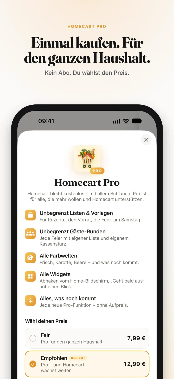 Store-Bild: Einmal kaufen. Für den ganzen Haushalt.